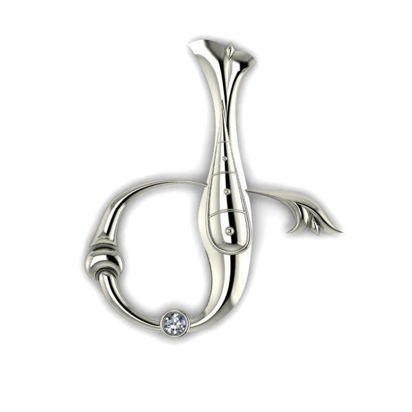 Bird calligraphy with armenian letter Ge 3D print model_10