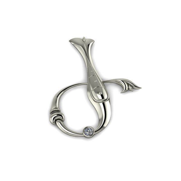 Bird calligraphy with armenian letter Ge 3D print model_24