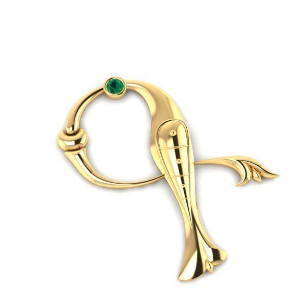 Bird calligraphy with armenian letter G 3D print model_32