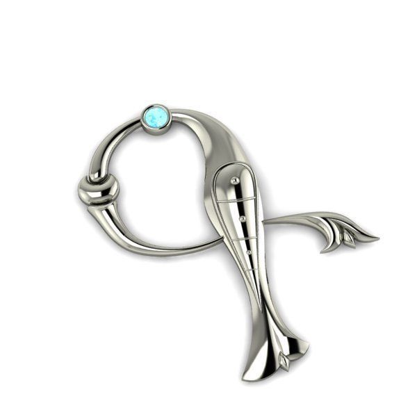 Bird calligraphy with armenian letter G 3D print model_22