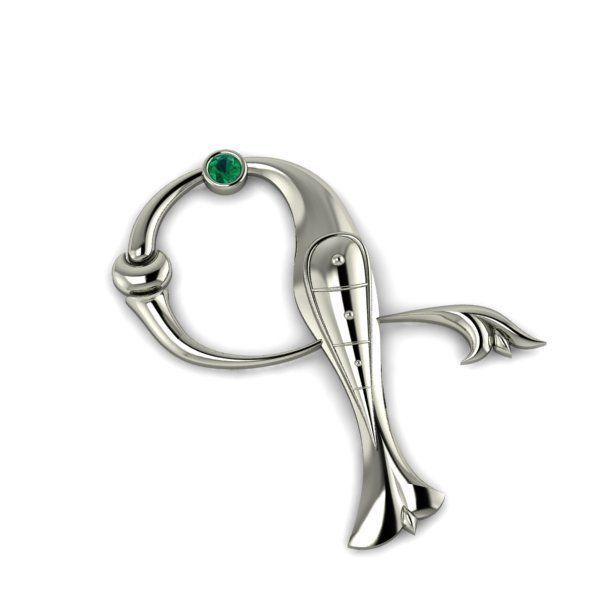 Bird calligraphy with armenian letter G 3D print model_25