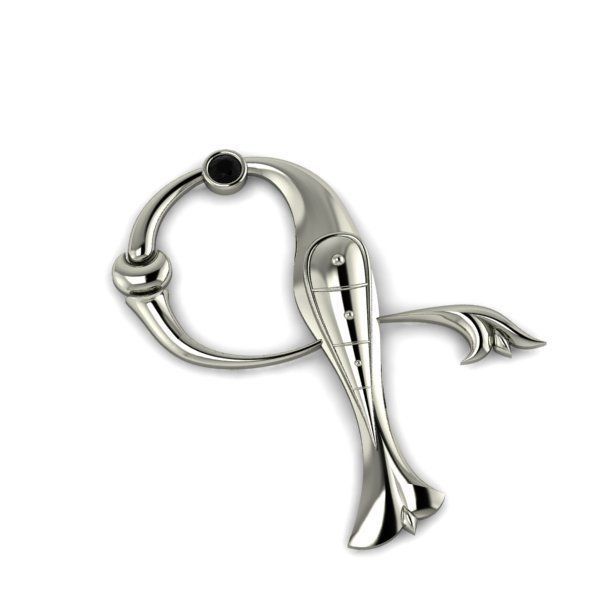 Bird calligraphy with armenian letter G 3D print model_23