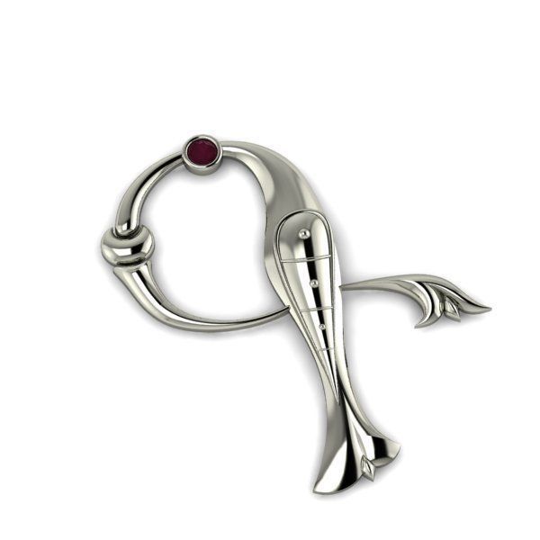 Bird calligraphy with armenian letter G 3D print model_26