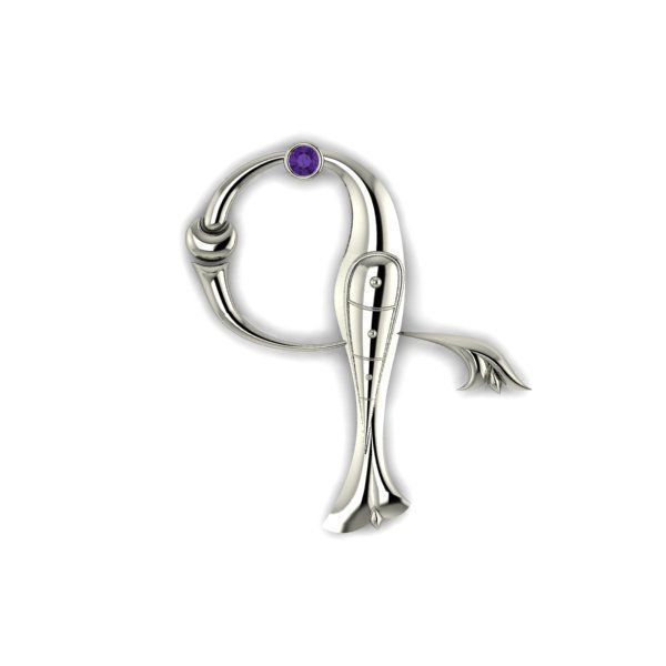 Bird calligraphy with armenian letter G 3D print model_7