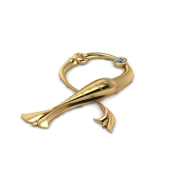 Bird calligraphy with armenian letter G 3D print model_2