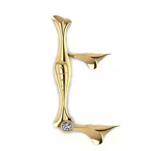 Bird calligraphy with armenian letter Eh 3D print model