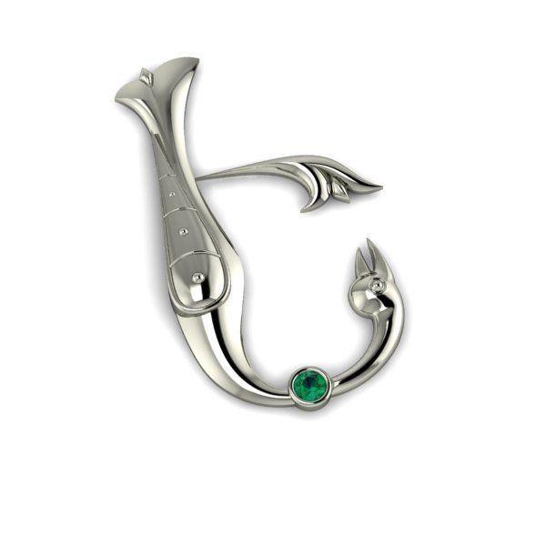 Bird calligraphy with armenian letter E 3D print model_18