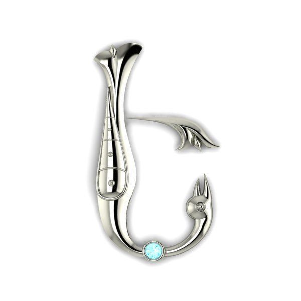 Bird calligraphy with armenian letter E 3D print model_8