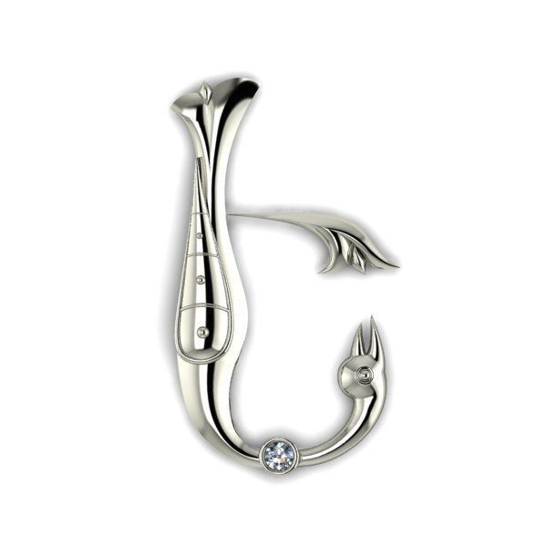 Bird calligraphy with armenian letter E 3D print model_10