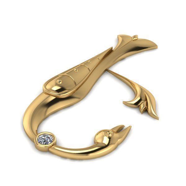 Bird calligraphy with armenian letter E 3D print model_2