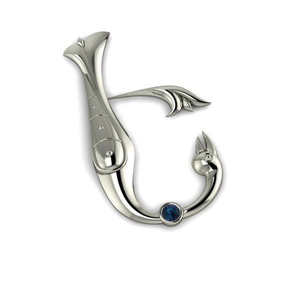 Bird calligraphy with armenian letter E 3D print model_13