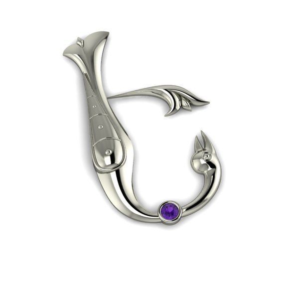 Bird calligraphy with armenian letter E 3D print model_14