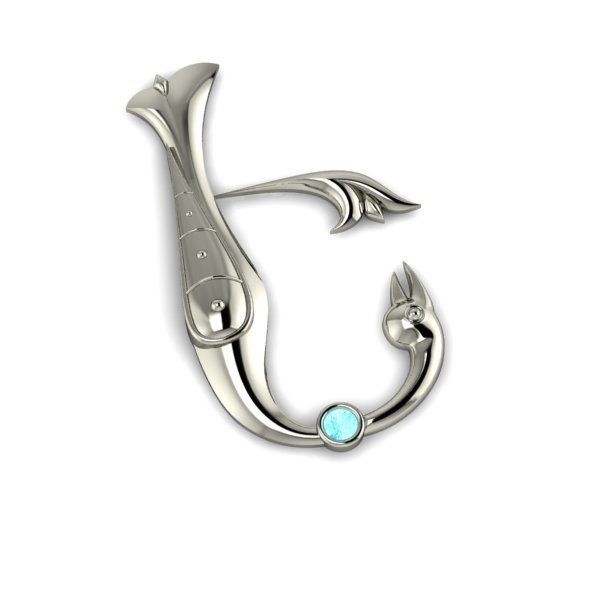 Bird calligraphy with armenian letter E 3D print model_15