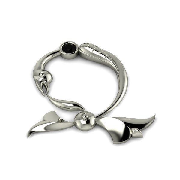 Bird calligraphy with armenian letter Dj 3D print model_14