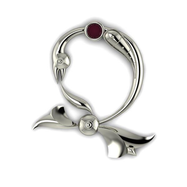 Bird calligraphy with armenian letter Dj 3D print model_10