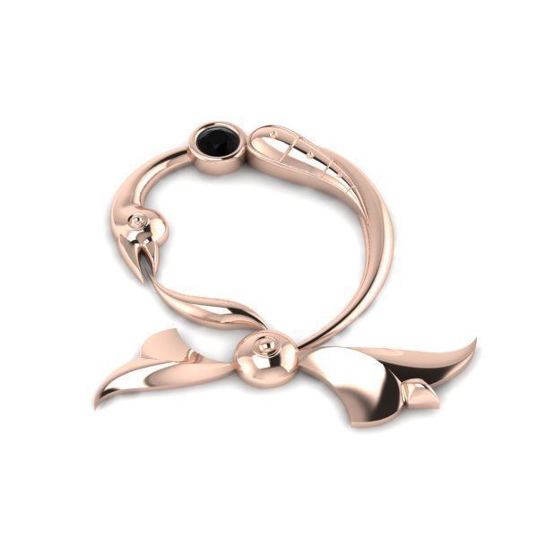 Bird calligraphy with armenian letter Dj 3D print model_21