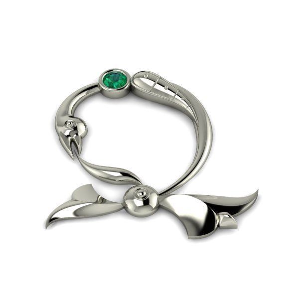 Bird calligraphy with armenian letter Dj 3D print model_17