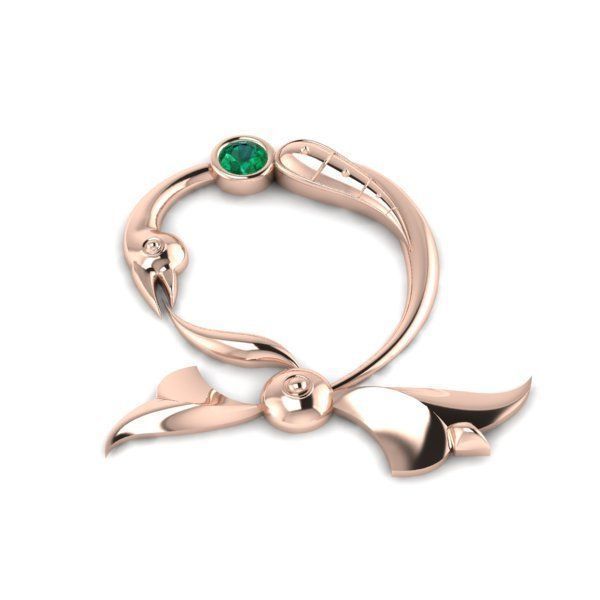 Bird calligraphy with armenian letter Dj 3D print model_23