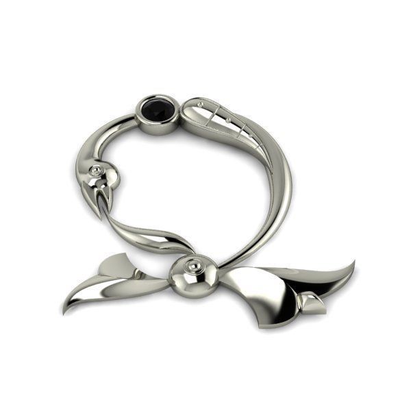 Bird calligraphy with armenian letter Dj 3D print model_15