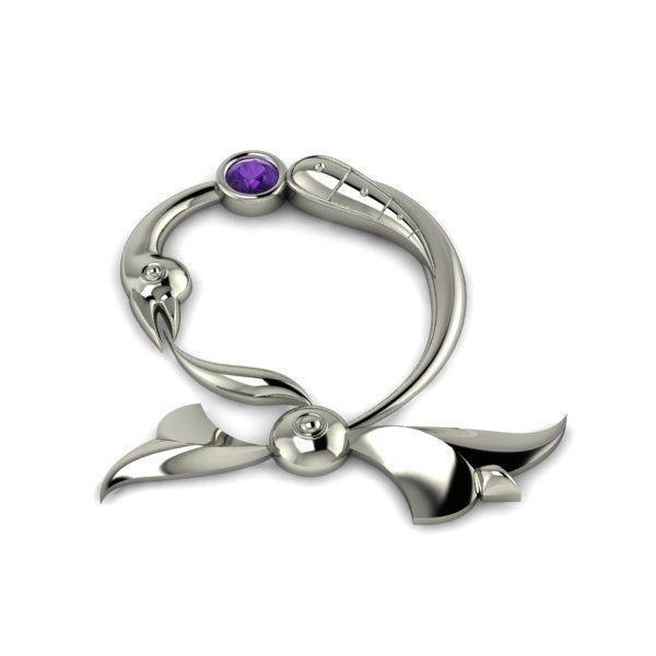 Bird calligraphy with armenian letter Dj 3D print model_12