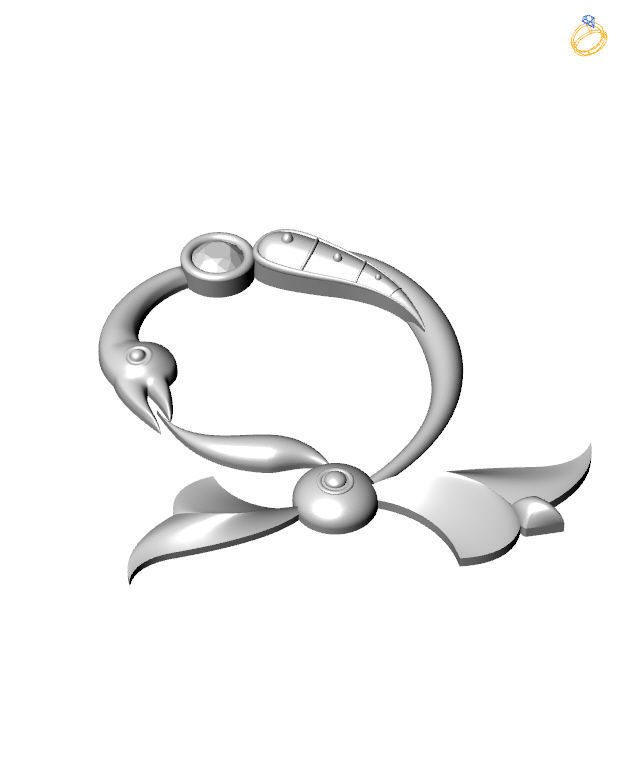 Bird calligraphy with armenian letter Dj 3D print model_5