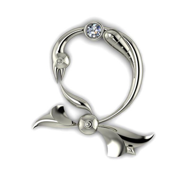 Bird calligraphy with armenian letter Dj 3D print model_8