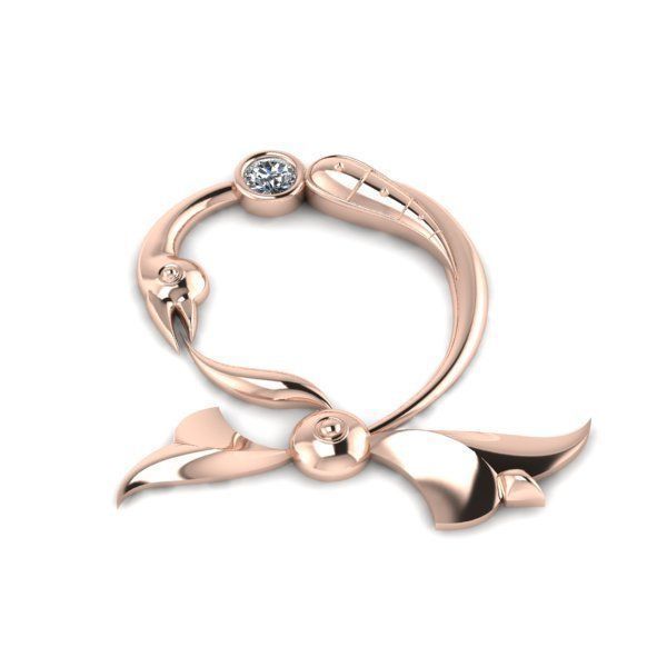 Bird calligraphy with armenian letter Dj 3D print model_22