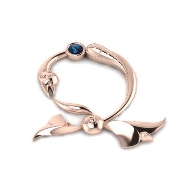 Bird calligraphy with armenian letter Dj 3D print model_19