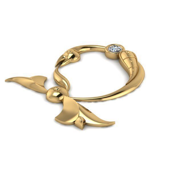 Bird calligraphy with armenian letter Dj 3D print model_2