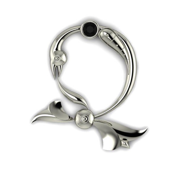 Bird calligraphy with armenian letter Dj 3D print model_7