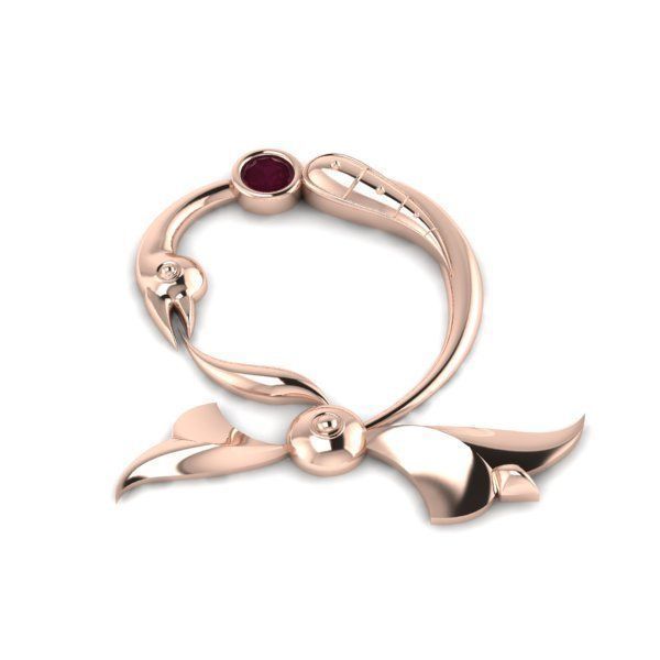 Bird calligraphy with armenian letter Dj 3D print model_24