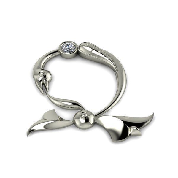 Bird calligraphy with armenian letter Dj 3D print model_16