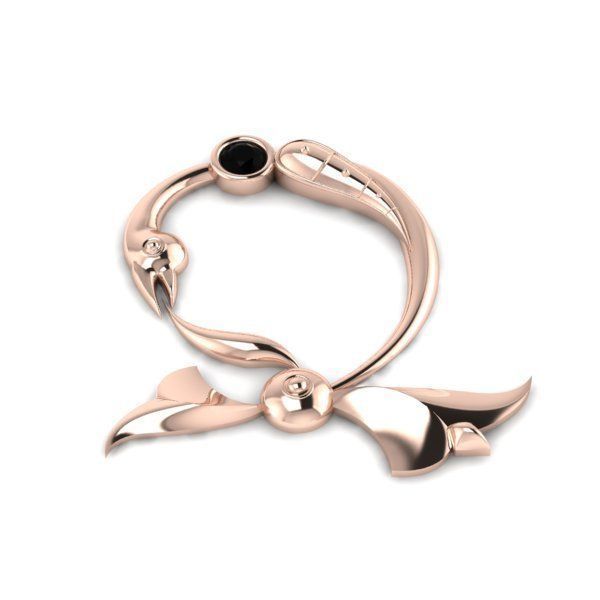 Bird calligraphy with armenian letter Dj 3D print model_20