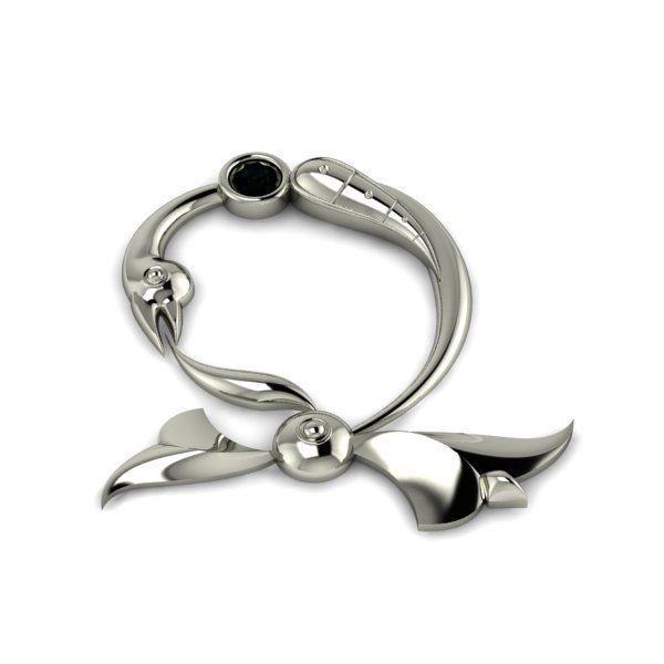 Bird calligraphy with armenian letter Dj 3D print model_11