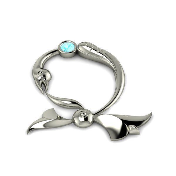 Bird calligraphy with armenian letter Dj 3D print model_13