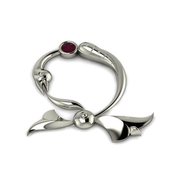 Bird calligraphy with armenian letter Dj 3D print model_18