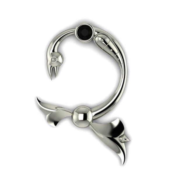 Bird calligraphy with armenian letter Ch 3D print model_22