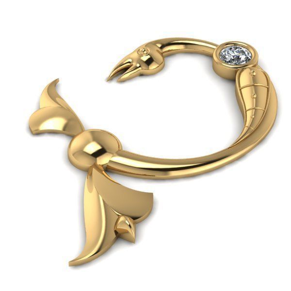 Bird calligraphy with armenian letter Ch 3D print model_2