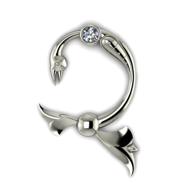 Bird calligraphy with armenian letter Ch 3D print model_6