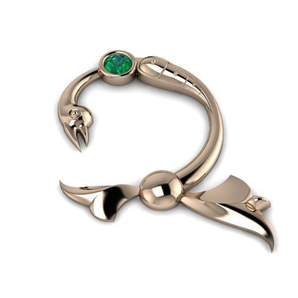 Bird calligraphy with armenian letter Ch 3D print model_12