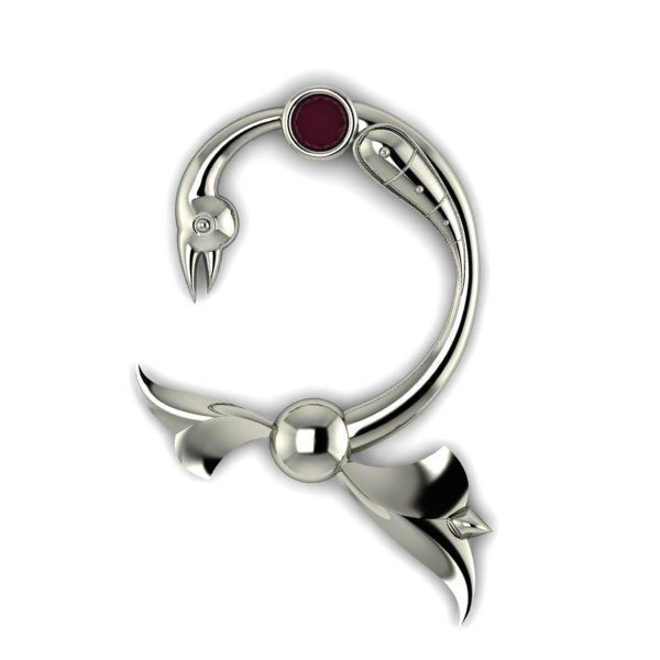 Bird calligraphy with armenian letter Ch 3D print model_8