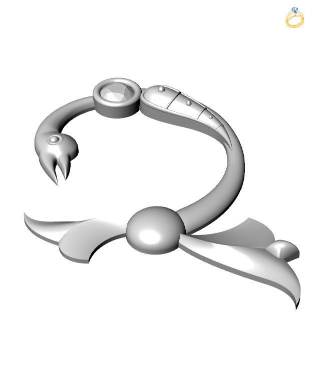 Bird calligraphy with armenian letter Ch 3D print model_5