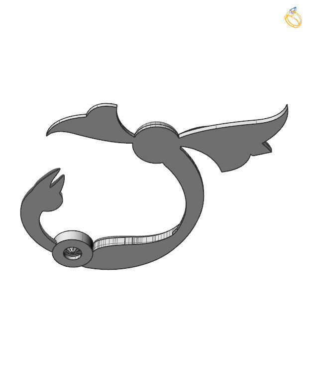 Bird calligraphy with armenian letter Ch 3D print model_4