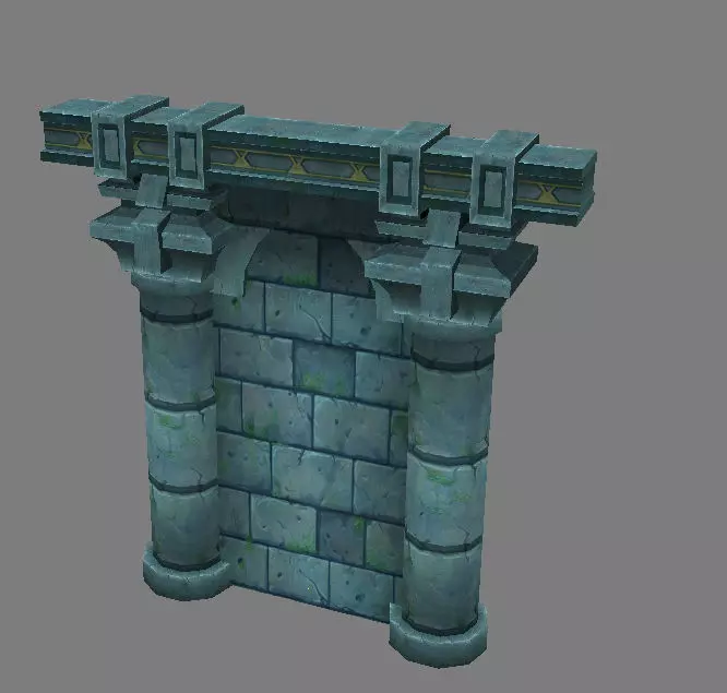 Games Models arena side columns central region 01 3D model_0