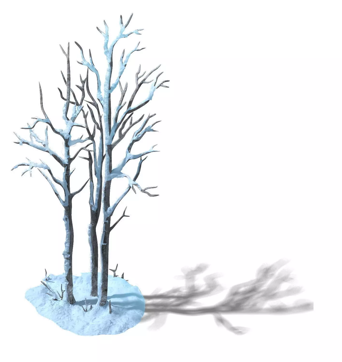 Models Forest Snow The game model of snow - white birch forest 01 3D model | CGTrader