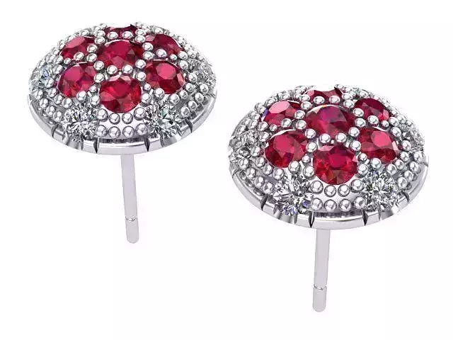 Rose Earrings With Little Dots