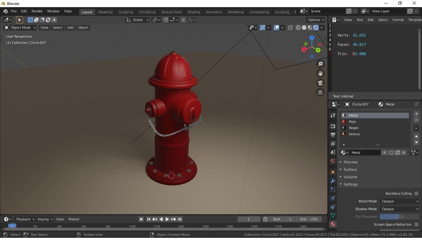 Hidrante fire hydrant Low-poly 3D model_3