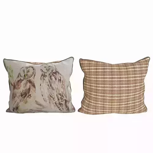 Voyage Cushion - Owls -Piped Pillow
