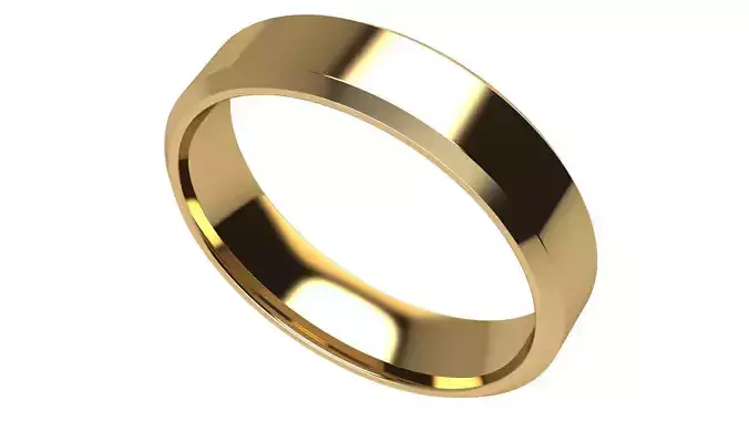 Chamfer Wedding Band 5 mm wide