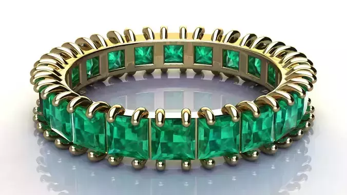 3 mm Princess cut Gems Ring size 18 mm